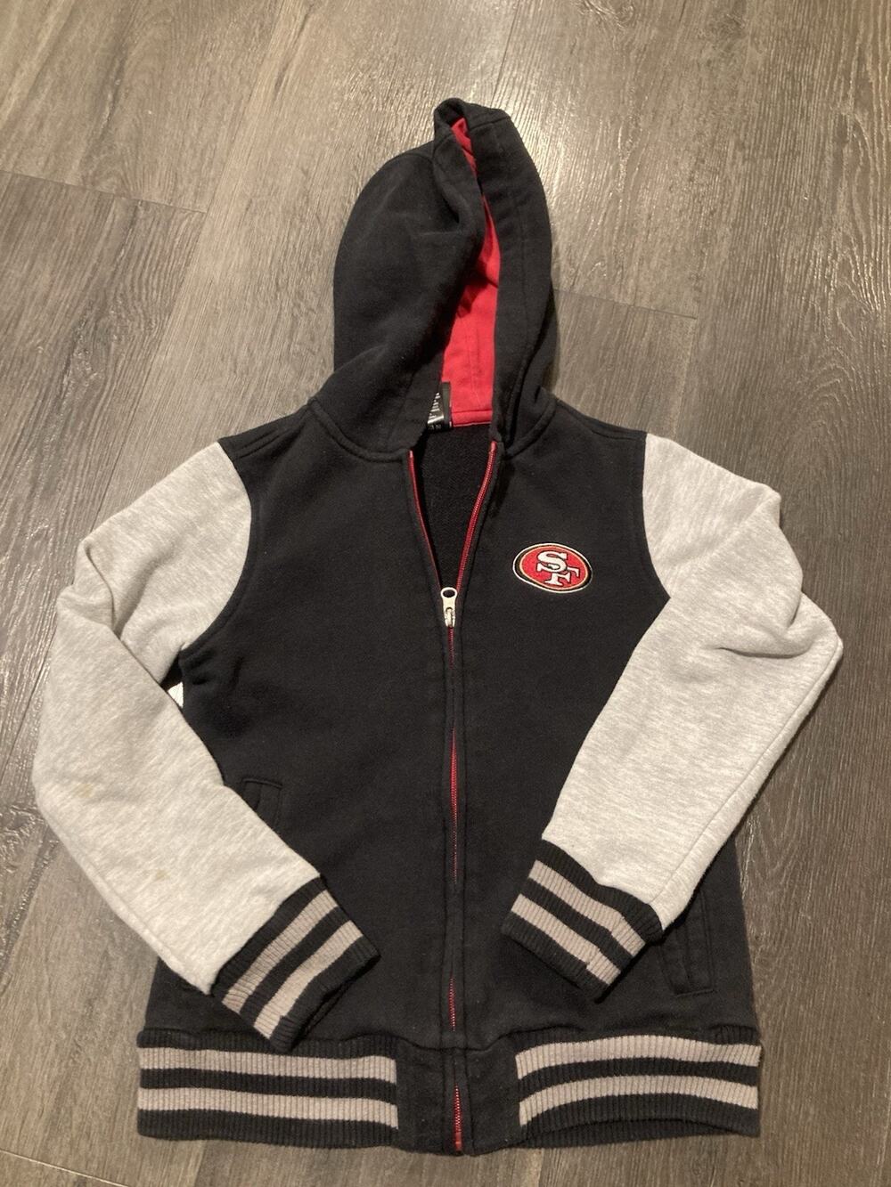 San Francisco 49ers Zip Up Hoodie Girl Youth Size Small 7/8 NFL Team Apparel